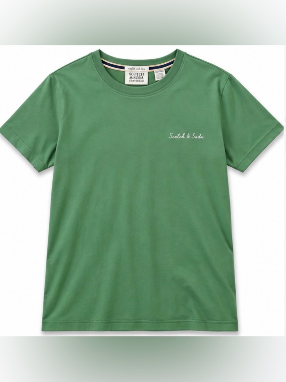 Scotch & Soda Green Logo Crewneck T-Shirt